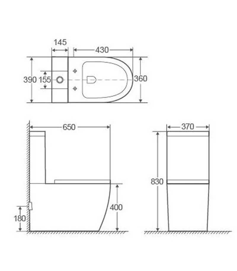 Milano Rimless Flush Wall Faced Universal Toilet Suite