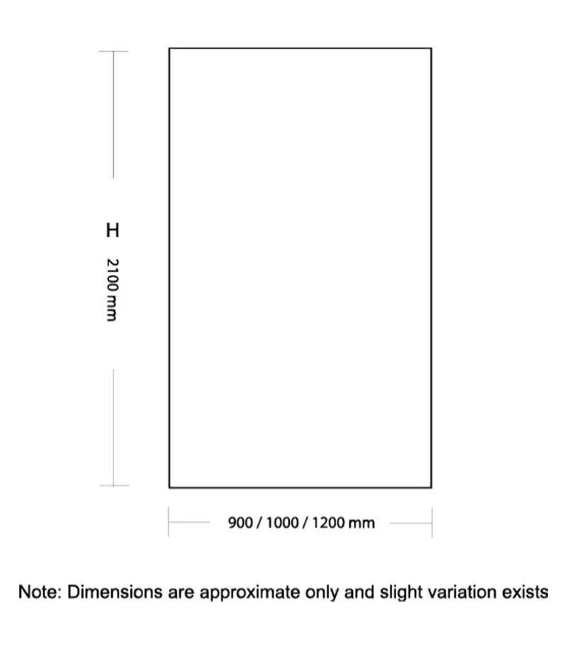 Black Full Framed 10mm Single Panel Shower Screen Specification