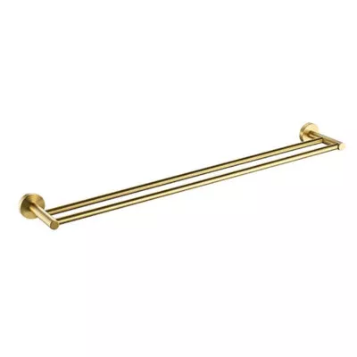 Opus Double Towel Rail - Brushed Gold