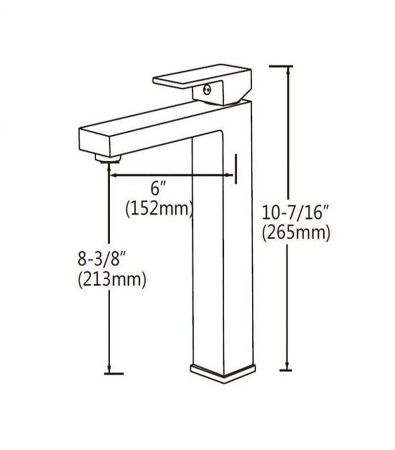 Specification For Taurus II Tall Square Basin Mixer