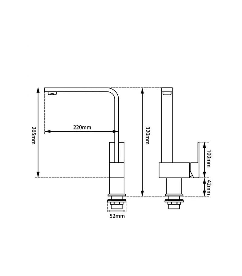 Specification For Taurus Square Sink Mixer