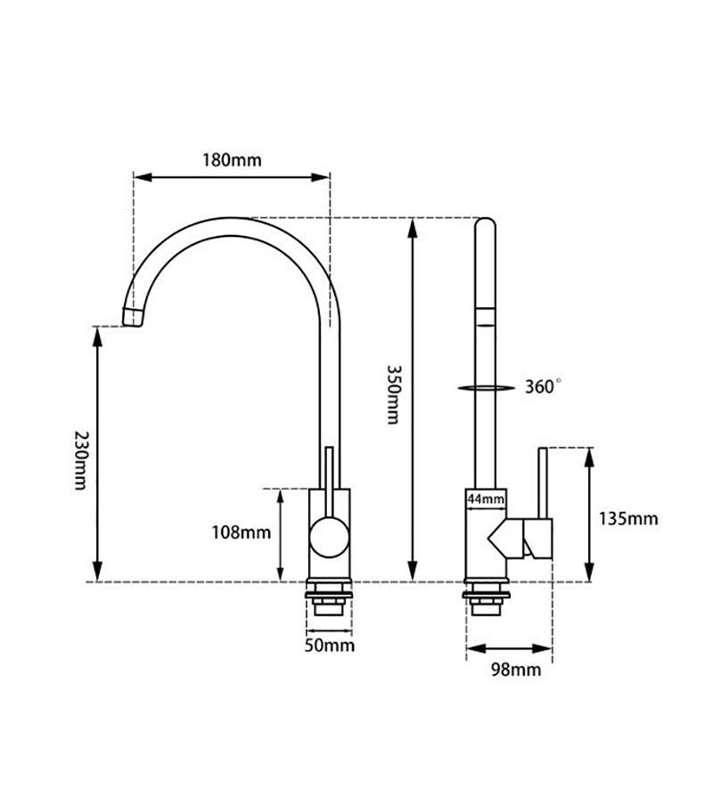 Specification For Opus Goose Neck Sink Mixer
