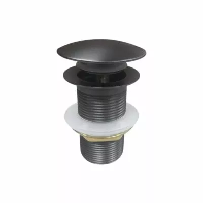 Aqua 32/40mm Mushroom Basin Pop Up Waste With No Overflow - Gunmetal Grey