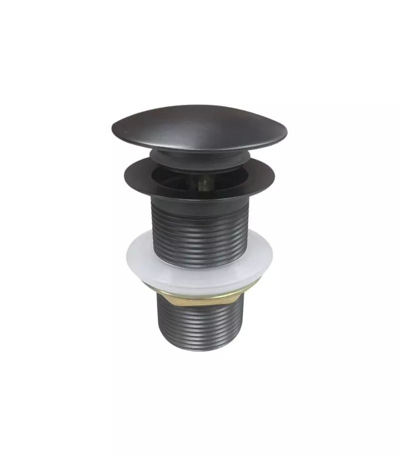 Aqua 32/40mm Mushroom Basin Pop Up Waste With No Overflow - Gunmetal Grey