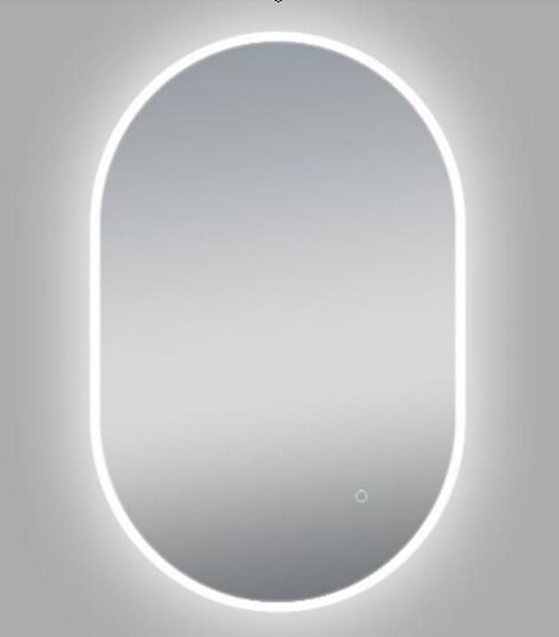 Aqua Oval LED Mirror With 3 Color Lighting & Touch Sensor Switch Defogger Pad - Frontview