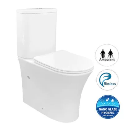 Newport Gloss White Rimless Flush Wall Faced Toilet Suite