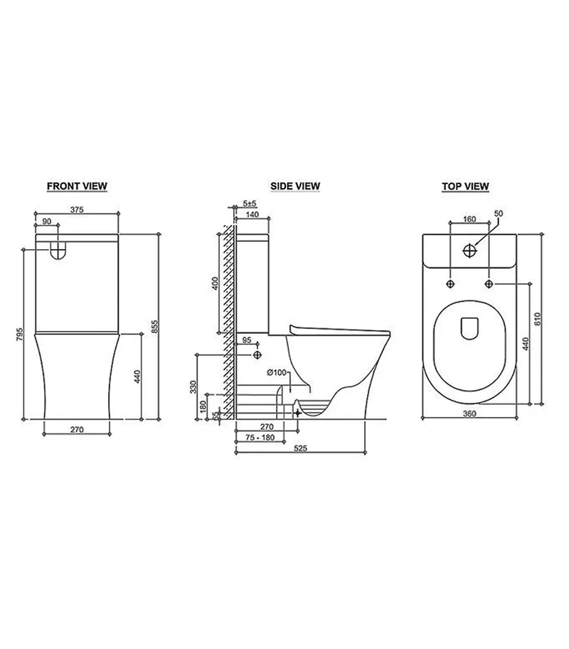 Newport Gloss White Rimless Flush Wall Faced Toilet Suite