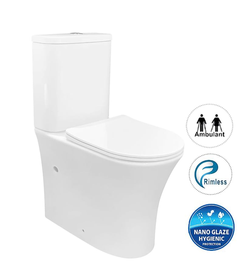 Newport Gloss White Rimless Flush Wall Faced Toilet Suite