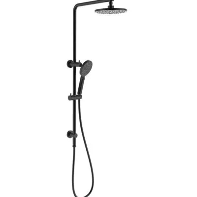 Cora Matt Black Twin Shower On Rail PHC4502RN-B