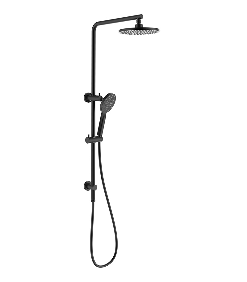 Cora Matt Black Twin Shower On Rail PHC4502RN-B