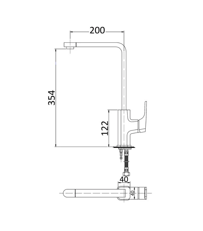 Eden Brass Sink Mixer - Specification