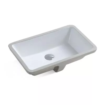 525 x 345 x 185mm Rectangle Undermount Ceramic Basin - Gloss White