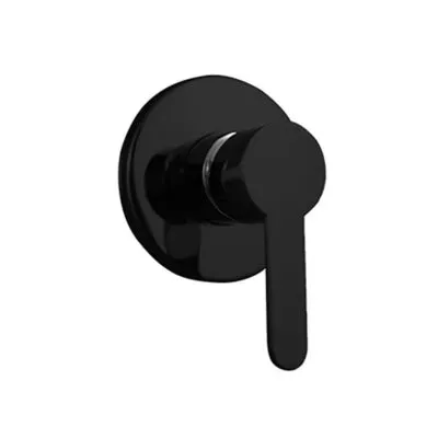 Loui Matt Black Wall Or Shower Mixer With Round Backplate