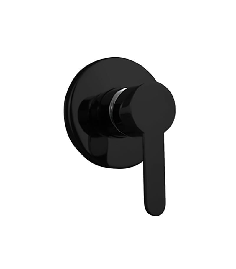 Loui Matt Black Wall Or Shower Mixer With Round Backplate