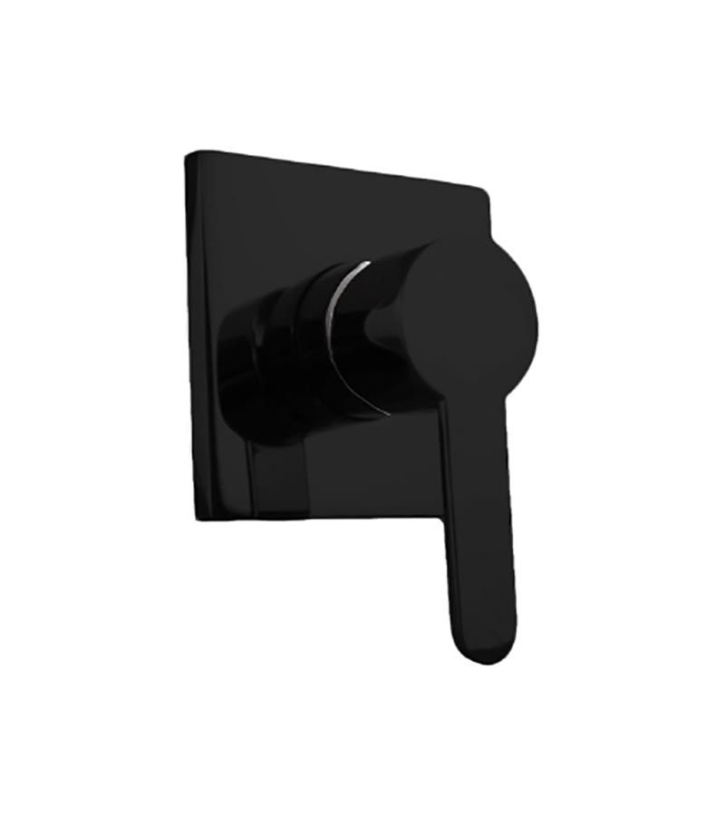 Loui Matt Black Wall Or Shower Mixer With Square Backplate