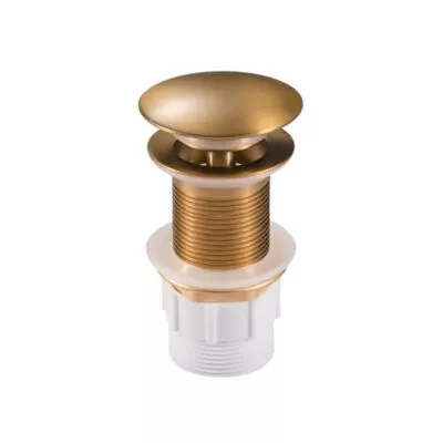 Aqua 32/40mm Mushroom Basin Pop Up Waste With No Overflow - Brushed Brass