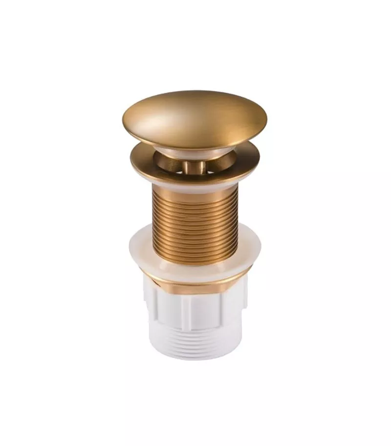 Aqua 32/40mm Mushroom Basin Pop Up Waste With No Overflow - Brushed Brass