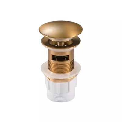 Aqua 32/40mm Mushroom Basin Pop Up Waste With Overflow - Brushed Brass