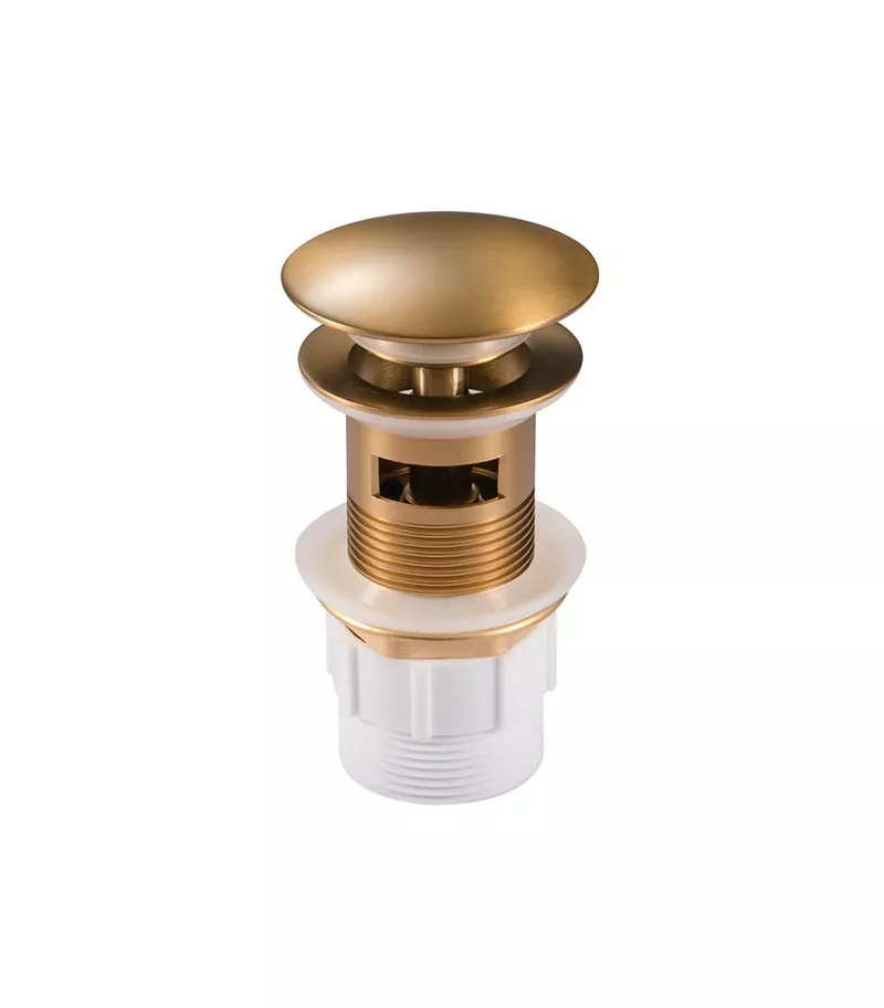 Aqua 32/40mm Mushroom Basin Pop Up Waste With Overflow - Brushed Brass