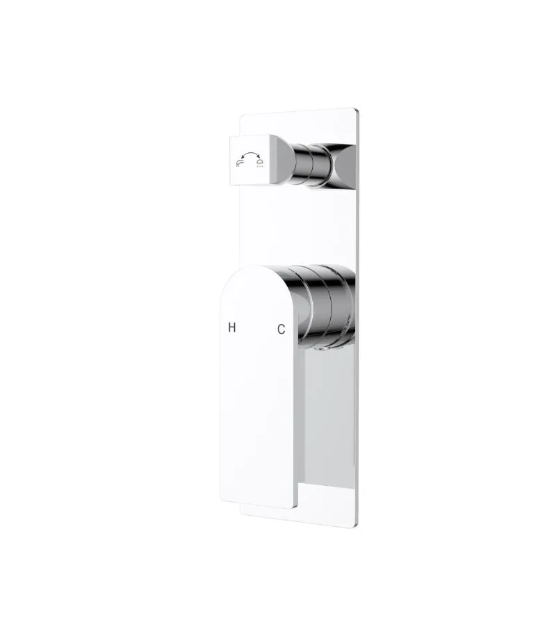 Ruki Brass Wall Mixer with Diverter - Chrome