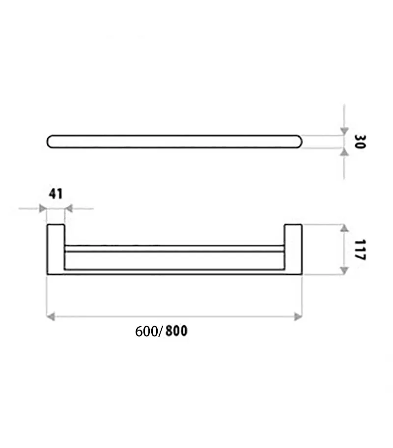 Dove II Stainless Steel Double Towel Rail Specification