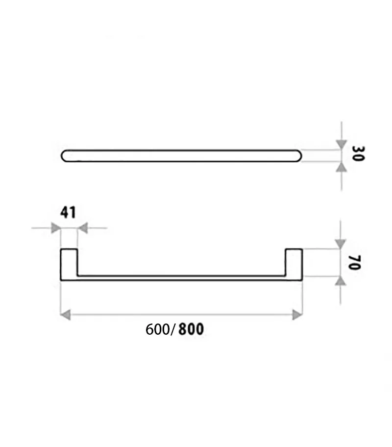 Dove II Stainless Steel Single Towel Rail Specification