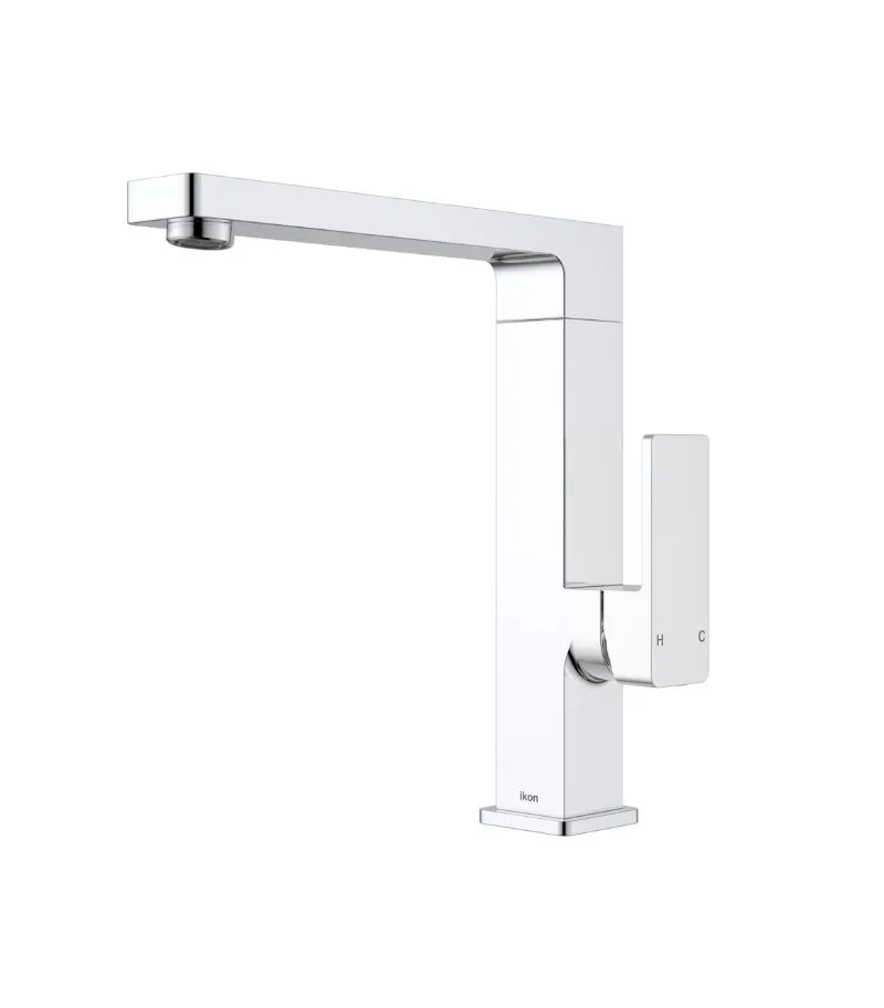 IKON Ceram Sink Mixer - Top Swivel Spout - Chrome