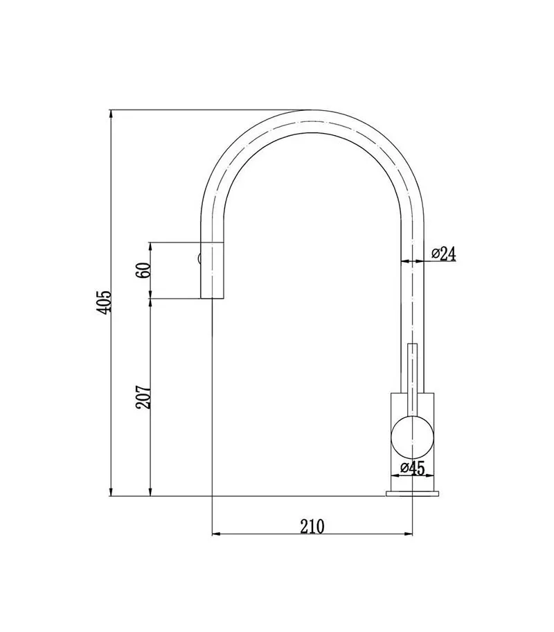 Specification For Opus Gooseneck Pull Out Sink Mixer