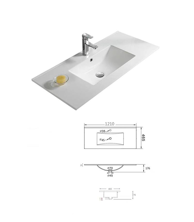 Ceramic Top Single bowl Square 1200mm With Specs