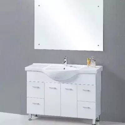 Reno 1200mm Semi-recessed Freestanding Vanity With Ceramic Top – Gloss White