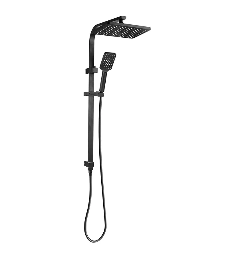 Liberty Matt Black Twin Shower On Rail