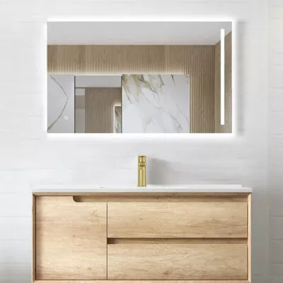 Byron Natural Oak 1200mm Single Bowl Plywood Wall Hung Vanity Ceramic Top