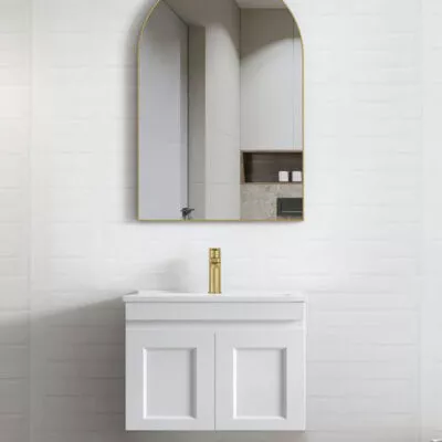 Hampton Shaker Matt White 600mm Plywood Wall Hung Vanity HPM600WCT