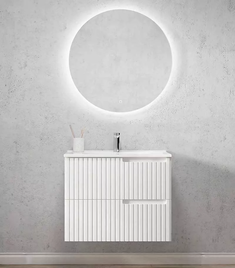 Noosa Matt White 750mm Plywood Wall Hung Vanity