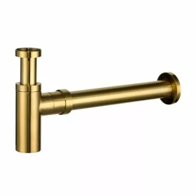 Reno Round Bottle Trap 40mm - Brushed Gold