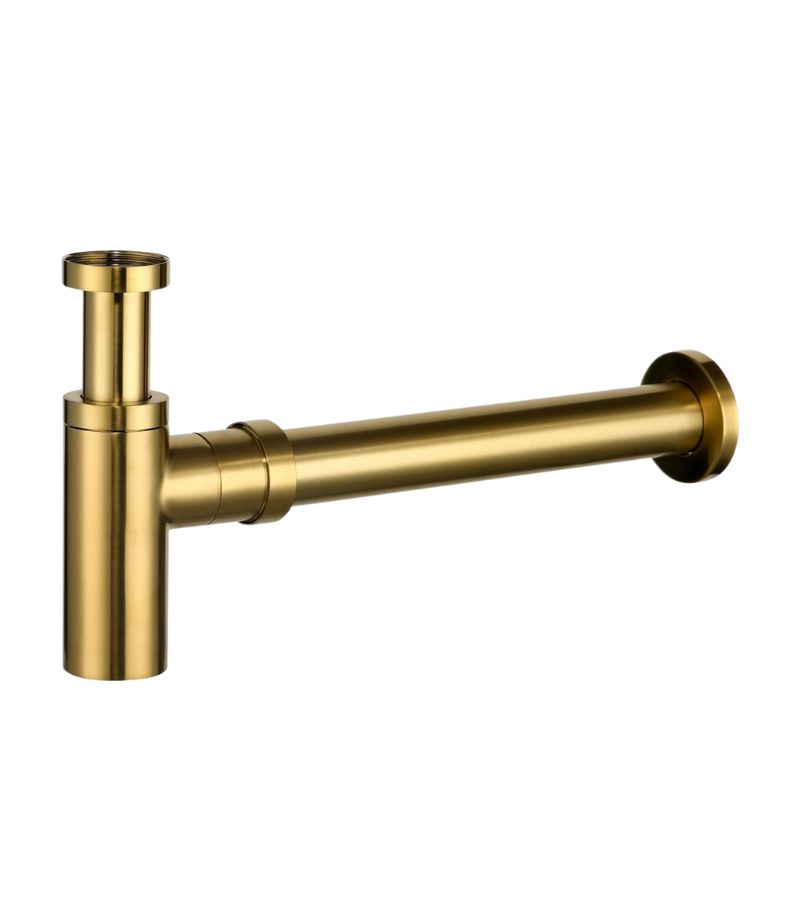 Reno Round Bottle Trap 40mm - Brushed Gold
