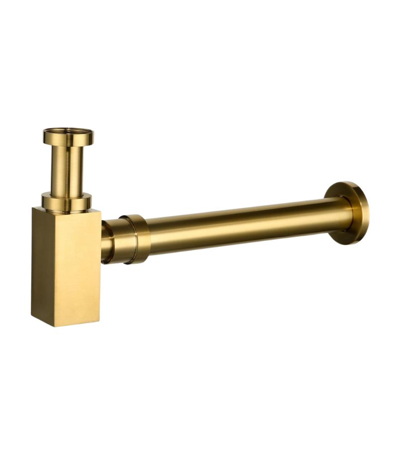 Reno Square Bottle Trap 40mm - Brushed Gold