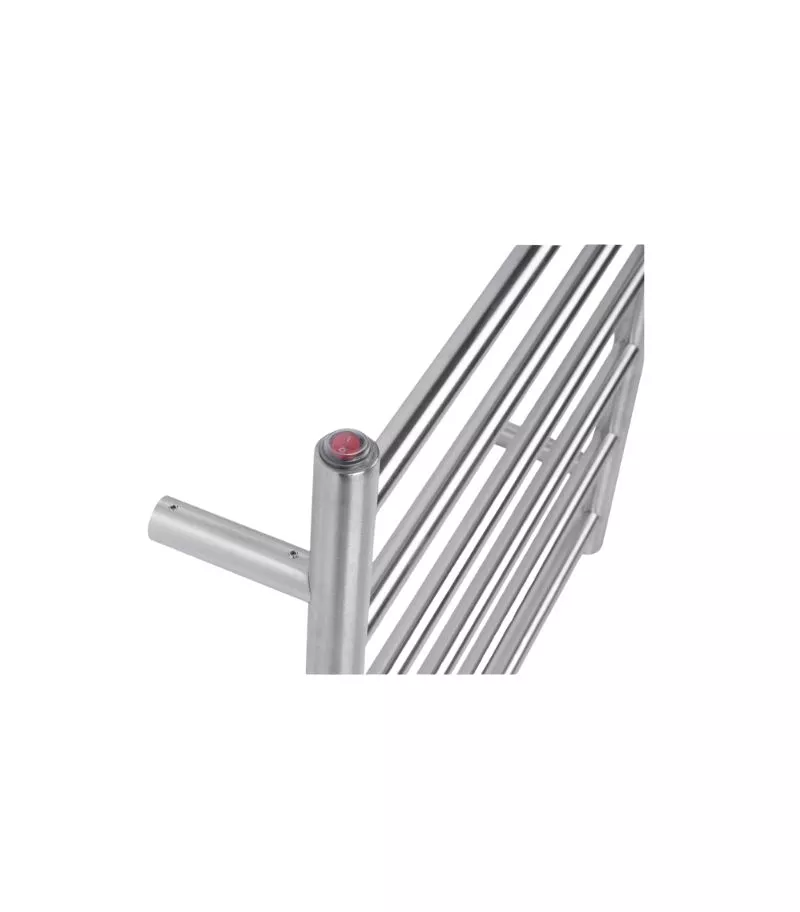 Aqua Round Heated Towel Rack 6 Bars - Brushed Nickel Bottom