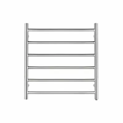 Aqua Round Chrome Heated Towel Rack 6 Bars