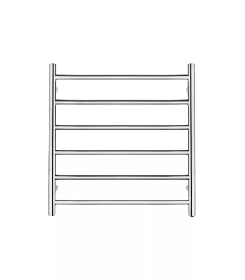 Aqua Round Chrome Heated Towel Rack 6 Bars