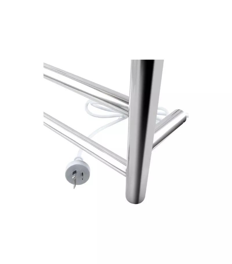Aqua Round Chrome Heated Towel Rack Bottom