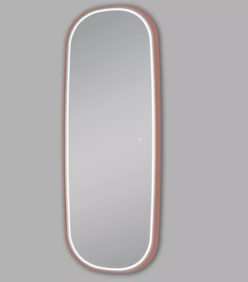 Reno 650mm x 1800mm Rose Gold Framed Oval LED Mirror