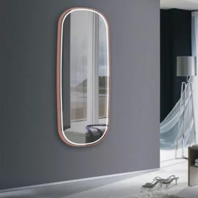 Reno 650mm x 1800mm Rose Gold Framed Oval LED Mirror