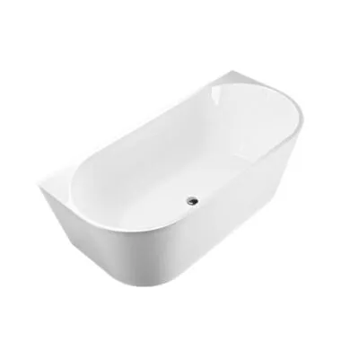 Milano Back To Wall Freestanding Bath - Gloss White