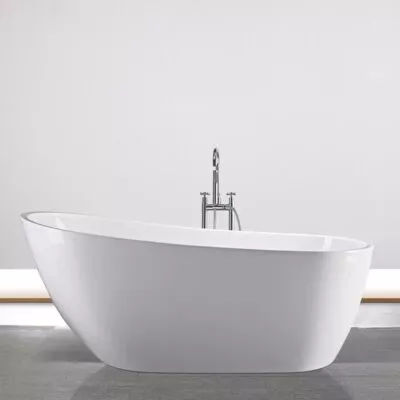 Milano Highback Freestanding Bathtub - Gloss White