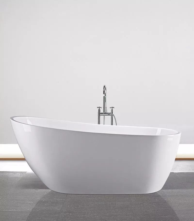 Milano Highback Freestanding Bathtub - Gloss White