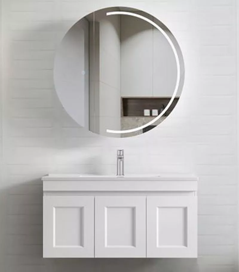 Hampton Shaker Matt White 900mm Plywood Wall Hung Vanity HPM900WCT