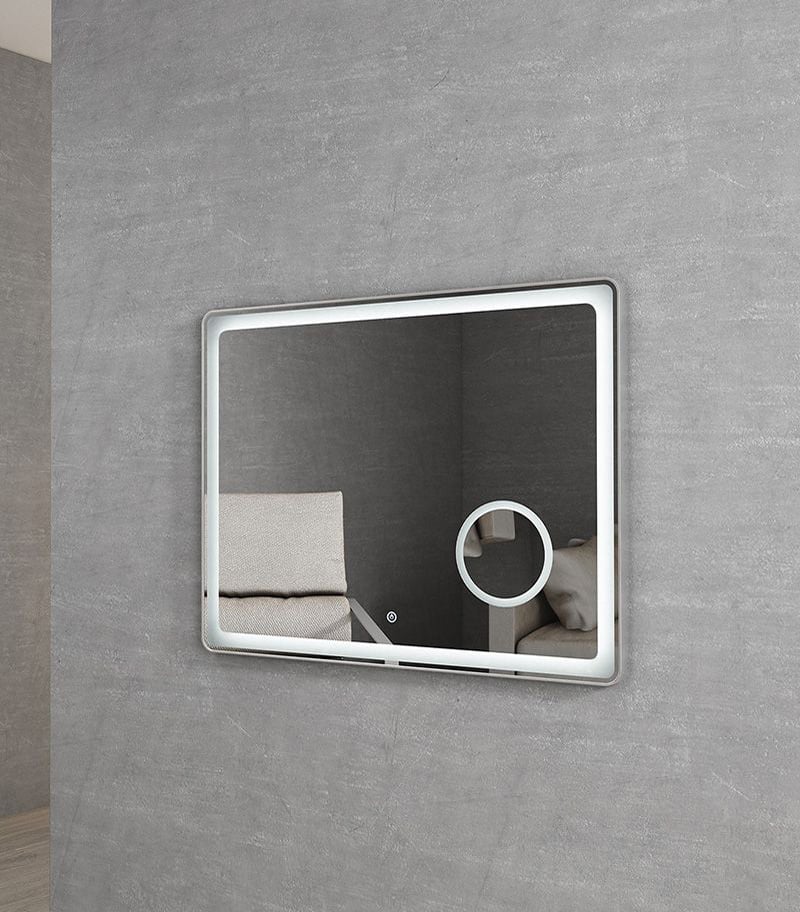 Avalon 1200mm x 700mm Brushed Silver Frame LED Mirror