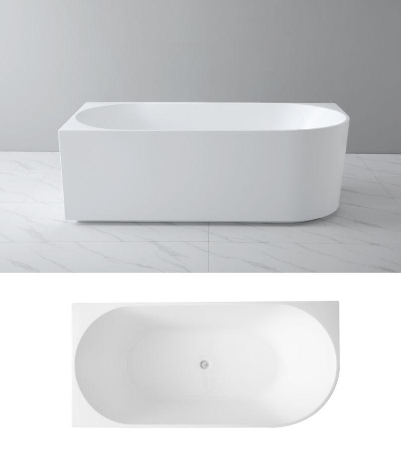 Elivia Back To Wall Freestanding Bath Left Corner Topview