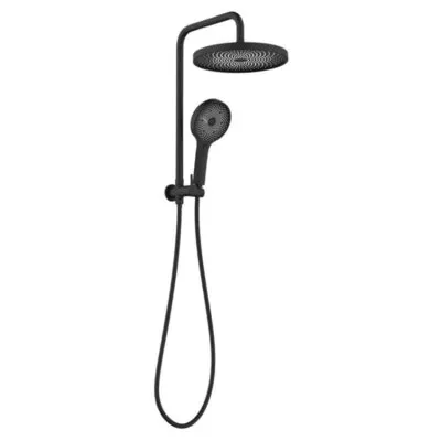 Gabe Matt Black Twin Shower Without Rail